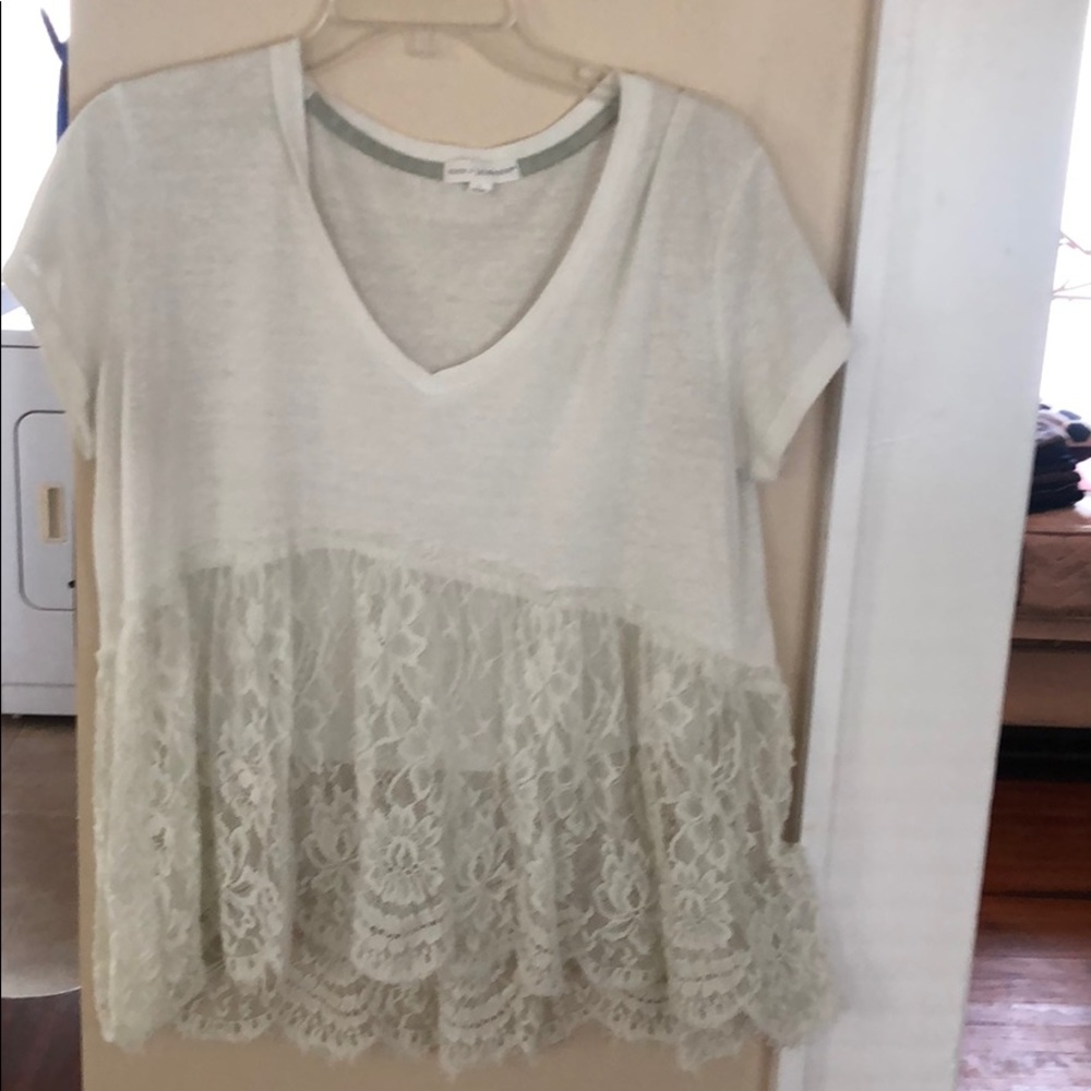 White Lacey top